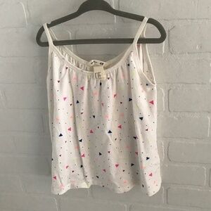 H & M Girl’s Tank top White Neon Graphic Size 4-6